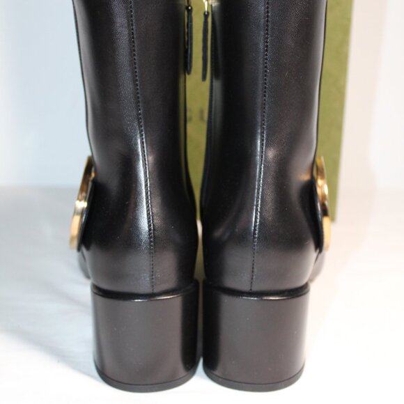 NWB Gucci Black Blondie Chuck Heel Side Zip Boots Booties 700016 - Picture 3 of 9